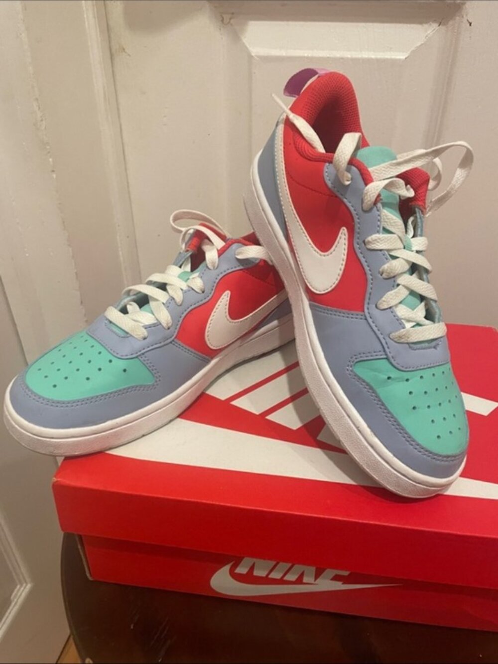 Nike Court Borough Low Recraft GS Cobalt Bliss Track Red DV5456-400 Size 5Y